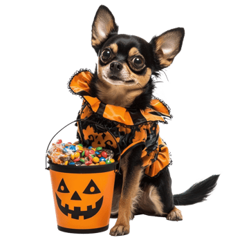 chihuahua dog halloween costume isolate on transparency background png