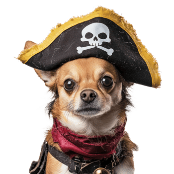 a chihuahua wearing a pirate hat png
