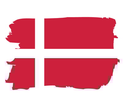 Denmark brush stroke painted flag. vector