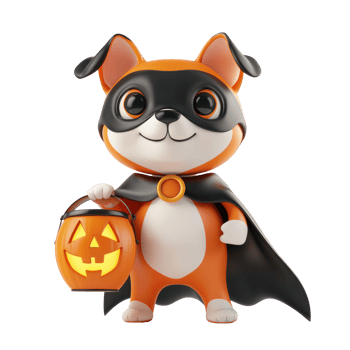 halloween dog in a halloween costume png