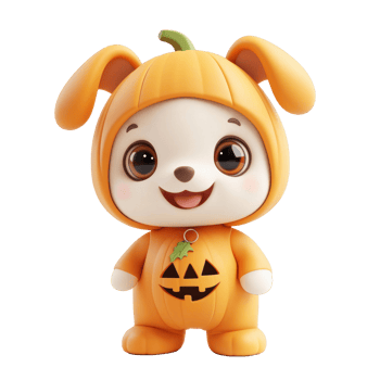 a cute little dog in a halloween costume png