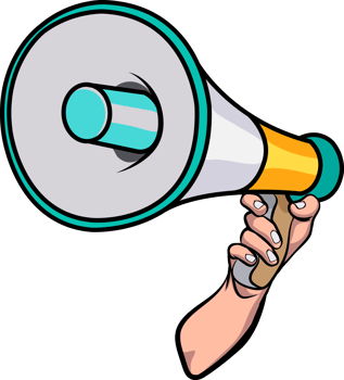 Retro halftone megaphone representing communication png