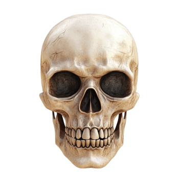 a human skull on a transparent background png