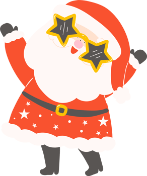 Groovy Retro Santa Christmas Glasses png