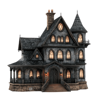 halloween house isolate on transparency background png