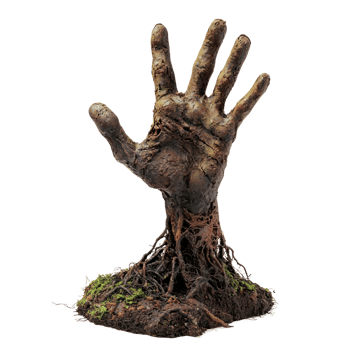 a hand with roots and dirt on it, on a white background png