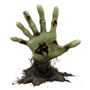zombie hand with roots and leaves on it png