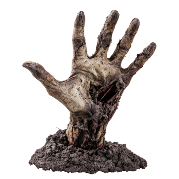 zombie hand with blood on it, on a white background png