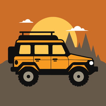 The Ultimate Adventure Car in the Mountains vector