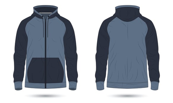 Zipper hoodie jacket mockup vector