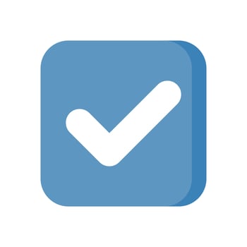 Simple icon on a theme check mark approved, symbol squared vector