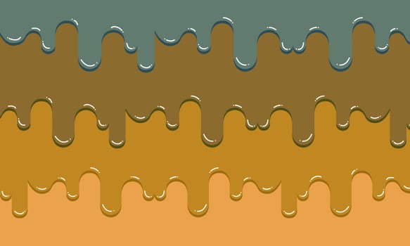 Melted flowing. Dripping paint, Yogurt or Milk flowing down. colorful. vector