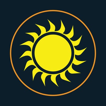 Sun trendy icon glorious abstract illustration colorful artwork lovely design vector
