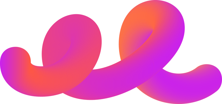 3D gradient shape. Abstract pink colored fluid swirl element. Wavy blend spiral object. Dynamic organic neon stroke. Bright gradation stripe png