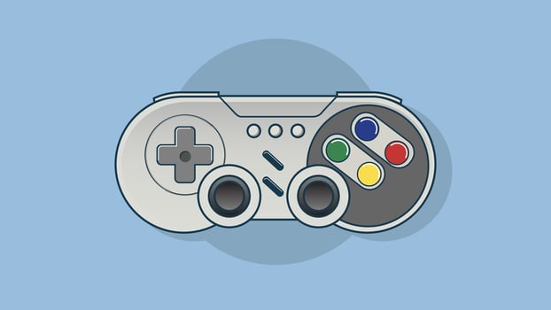 Retro gamepad controller electronic illustration vector
