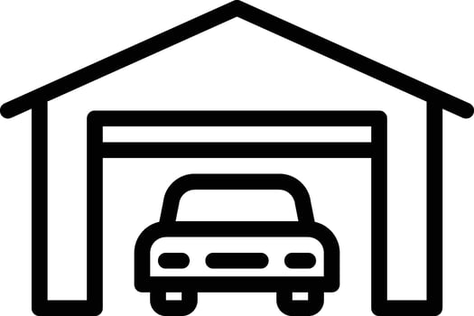 garage icon line illustration vector