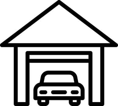 garage icon line illustration vector