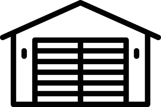 A black and white garage door icon vector