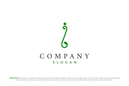 letter i leaf and nature logo vector