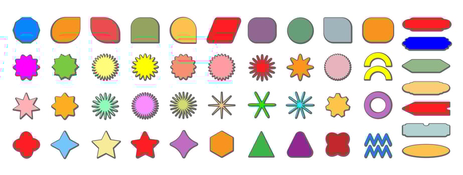 Brutal modern contemporary figure. Abstract geometric shapes and icons. vector