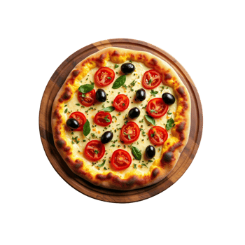 Single Vegan Pizza Isolated on a Clear Background png