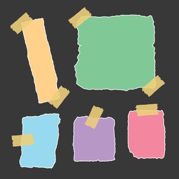 ripped torn paper sheets collection vector