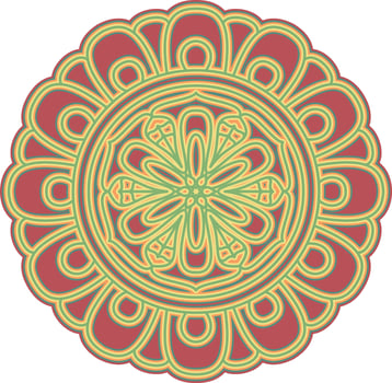 Beautiful color gradations in mandala illustrations vector