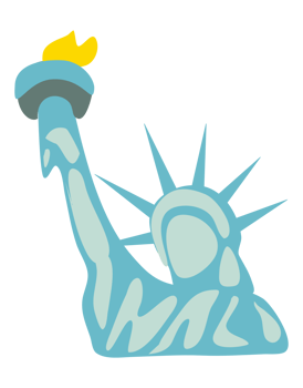 Cartoon illustration of the Statue of Liberty png