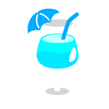 Blue Hawaii glass cartoon illustration png