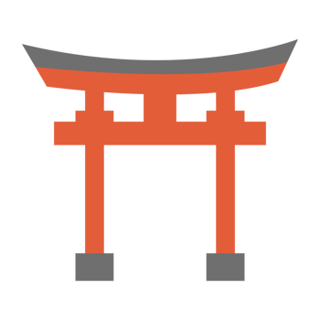 Red torii gate cartoon illustration png