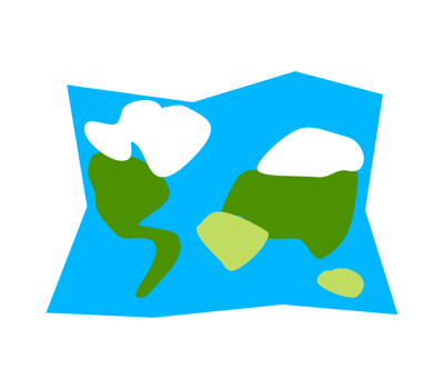 World travel map paper illustration png