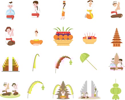 Nyepi Hinduism Silence Day Illustration vector