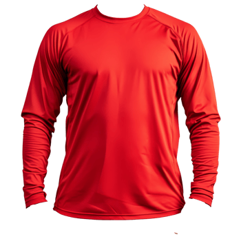 Mannequin with bright red long sleeve shirt transparent png