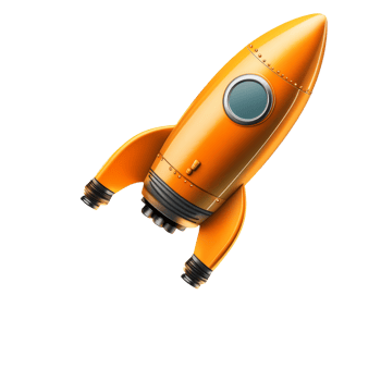 Retro rocket ship on white transparent png