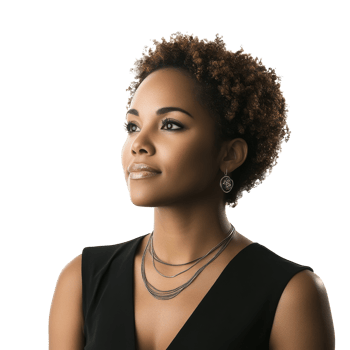 Curly haired woman posing elegantly transparent png