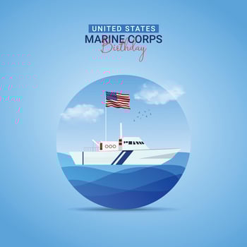 United States Marine Corps Birthday, , 3d, illustration. Important day vector