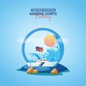 United States Marine Corps Birthday banner design vector