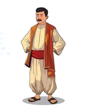 Cartoon Character Sketch of a Rich Villager vector