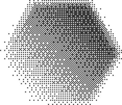 Bitmap pixel arcade game effect. Hexagon y2k halftone shape. Dither aesthetic gradient pentagon icon. 2000s design grainy illustration png