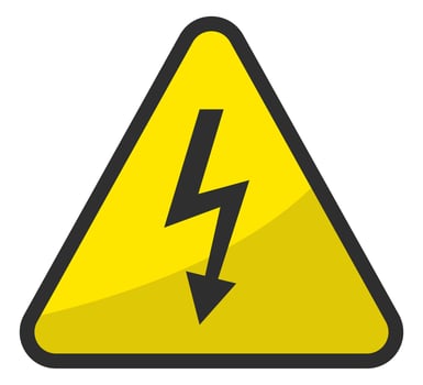 Electrical hazard sign isolated on white background. vector