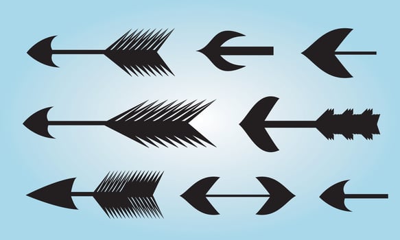 Arrow icon set.Collection different arrow signs. Black arrows icons. Different cursor arrow direction symbols in flat style. vector