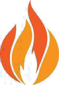 A fire flame icon image created for various types of companies. The design is clean, smooth, and outstanding, making it perfect for logos, posters, t-shirts, and other graphic projects vector