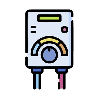 A water heater with a meter on it vector
