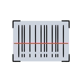 A barcode with a line on it vector