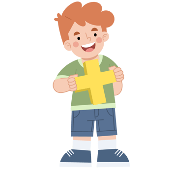 Illustration of a boy with math symbols png