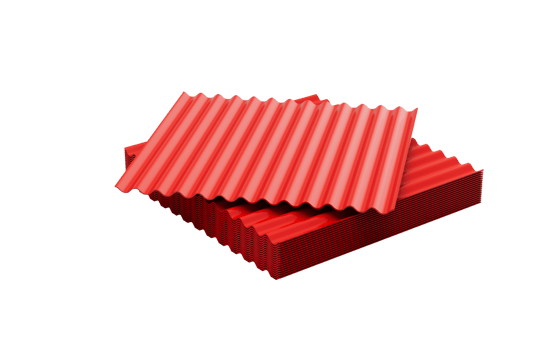 3d Red Metallic Stacks Of Corrugated Galvanised Iron For Roof Sheet 3d Illustration png