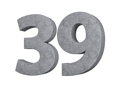 3d Concrete Number thirty nine 39 Digit Made Of Grey Concrete Stone 3d Illustration png