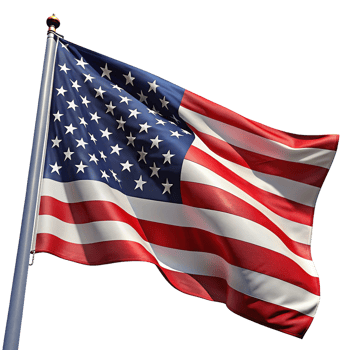 The american flag is flying in the wind png