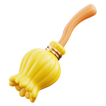 Broom 3D Halloween Icon for uiux, web, app, infographic, etc png