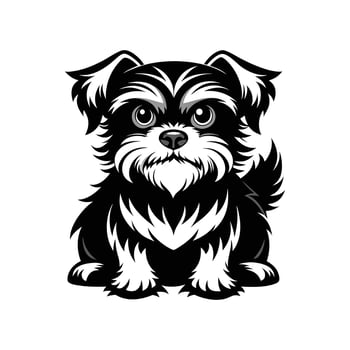 Playful Brussels Griffon Silhouette for Family-Friendly Pet Business Logo Designs vector